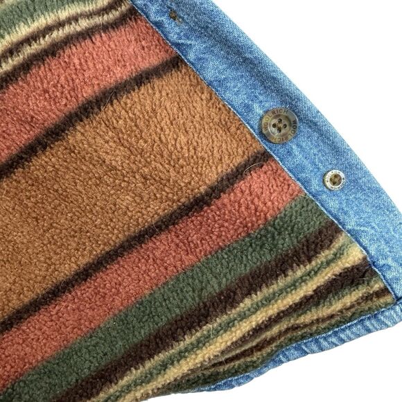 Woolrich Large Shacket Jean Jacket Fleece Lined Button Chore Barn Western Womens - Picture 12 of 16